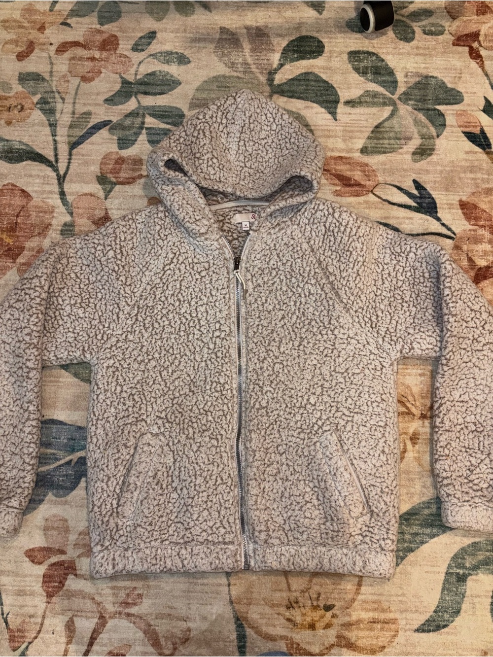 Teens Cozy Zip-Up Sherpa Hoodie - Light Gray